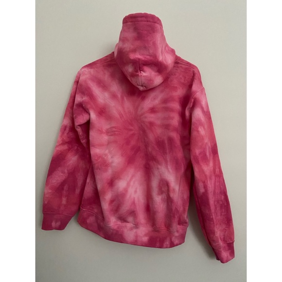 petal pink & fuschia spiral tie dye hoodie - Picture 2 of 2